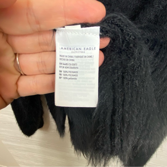 American Eagle Black Eyelash Sweater Large - Picture 6 of 7